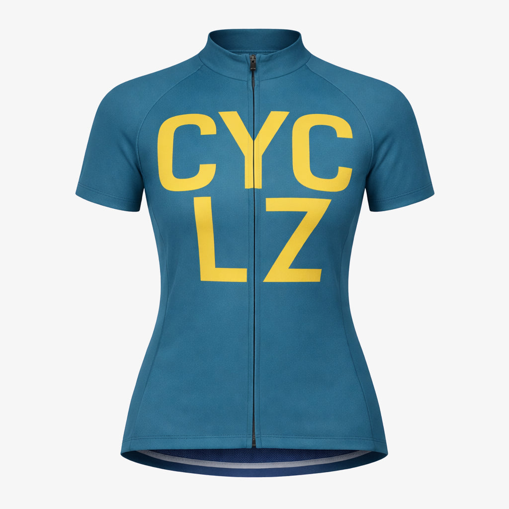 CYCLZ Road Jersey ZEPHYRA – Dark Turquoise & Gold