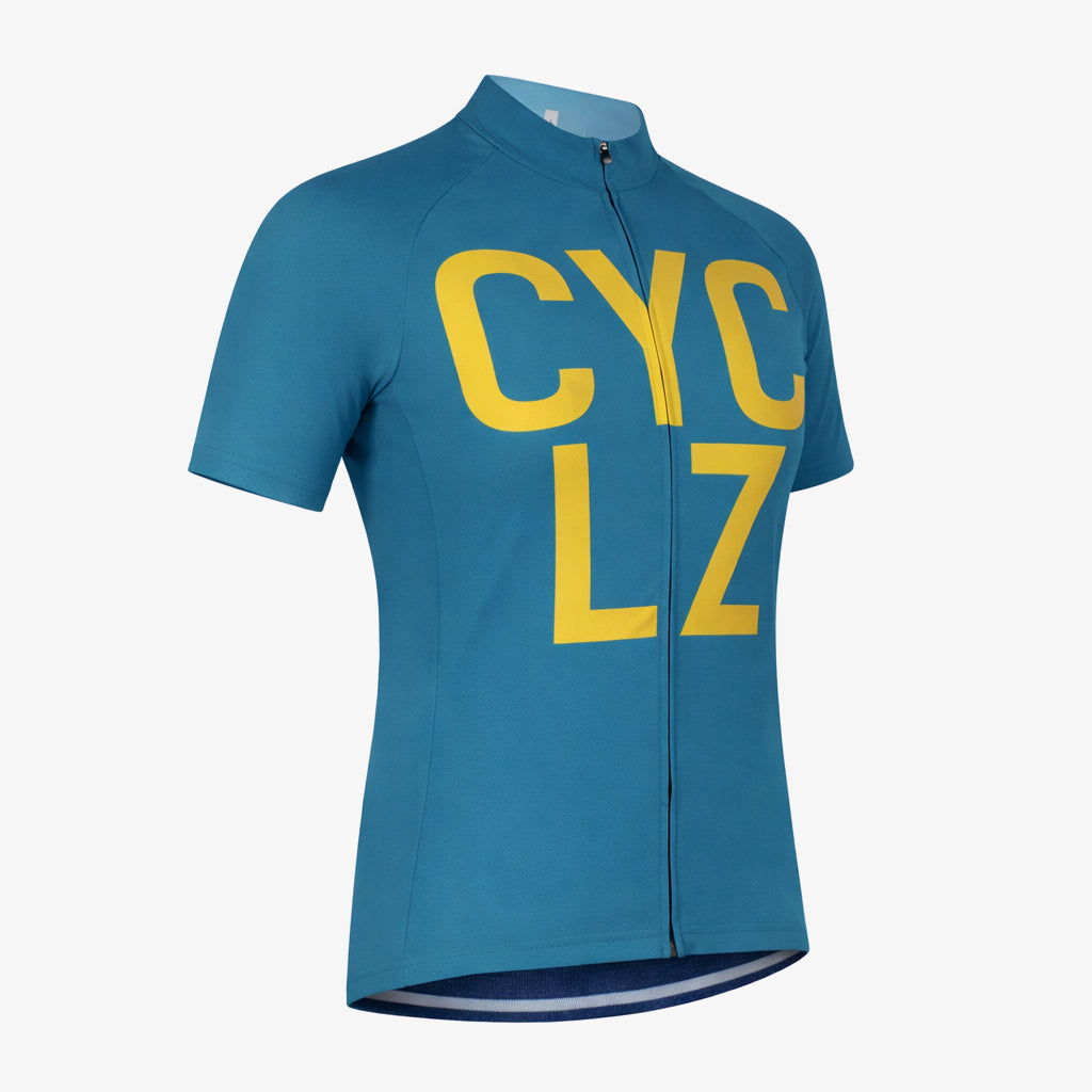 CYCLZ Road Jersey ZEPHYRA – Dark Turquoise & Gold