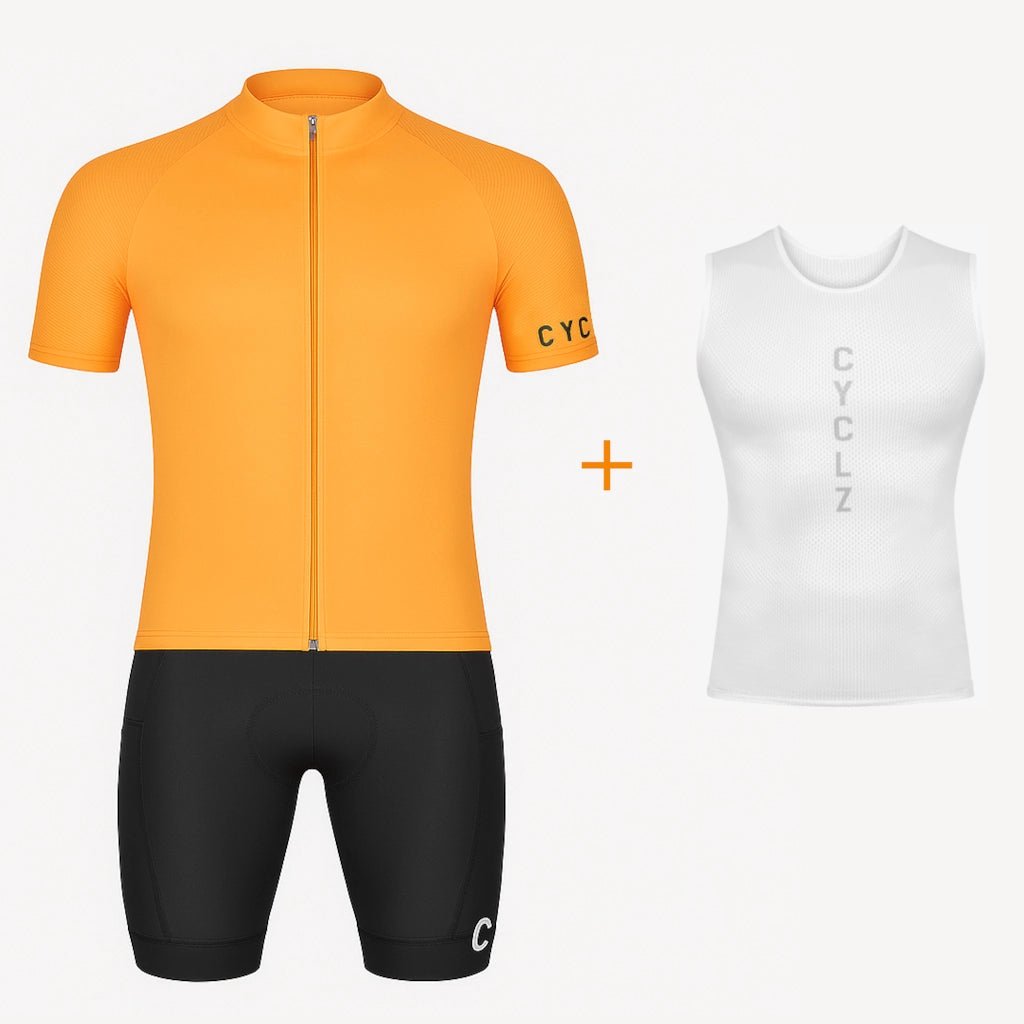 CYCLZ by Irena KollerCYCLZ® Rennvelo Set Herren – Trikot Amber + Bib Shorts Breakaway + Baselayer
