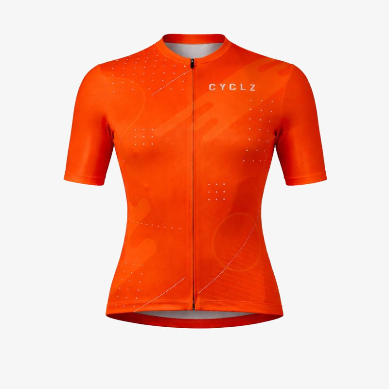 CYCLZ® VULCANA Damen Rennvelo Trikot – Race Cut Performance Jersey Signalorange