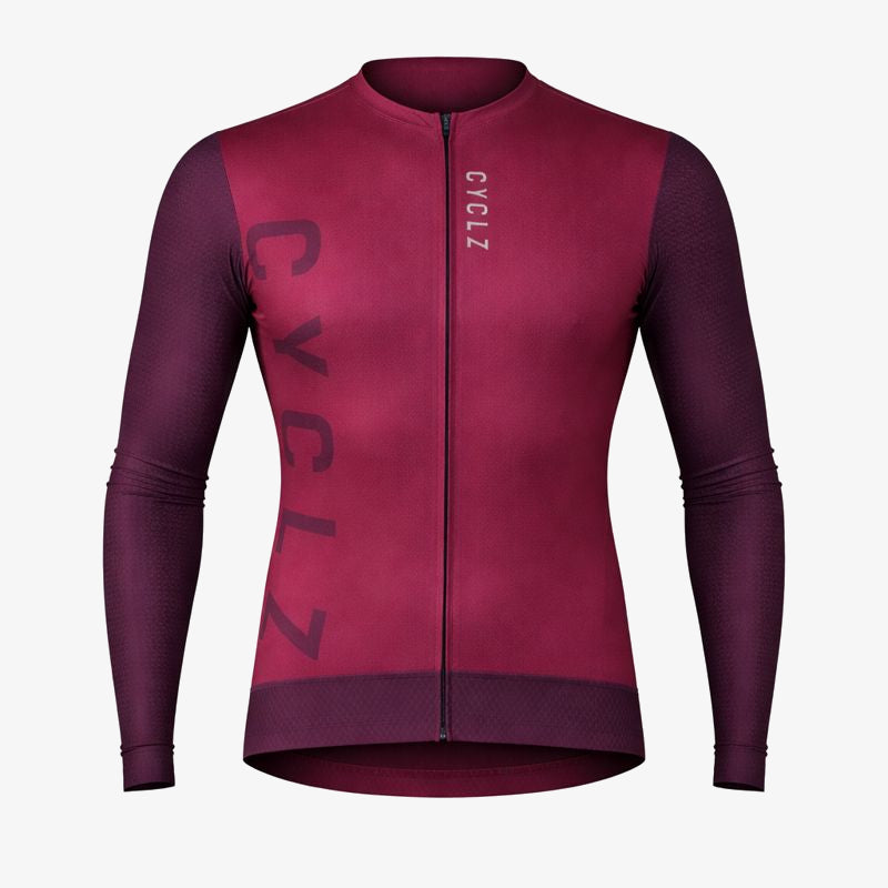 CYCLZ® men's long-sleeved road cycling jersey “Excelsior” – warm transitional jersey blue/white