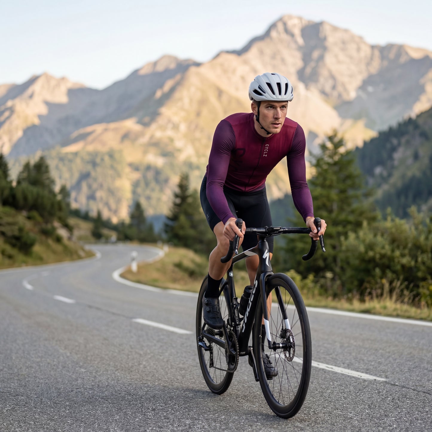 Langarm Trikot „Vélarex“ Burgund Herren