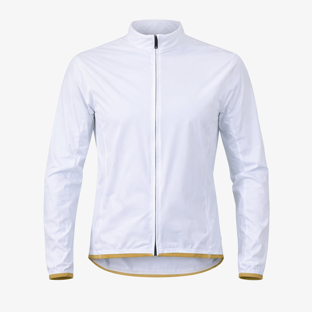 CYCLZ® Herren Rennvelo Windjacke VENTURO – Ultraleicht, Winddicht & Reflektiv (Weiss/Gold)