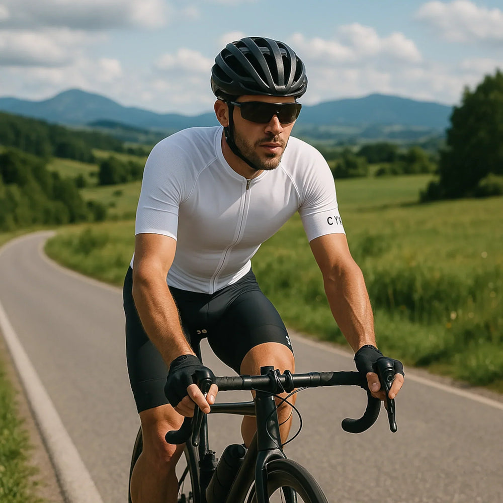 
                      
                        Weisses Herren Rennvelo Trikot Ice – sportlich, leicht & atmungsaktiv
                      
                    