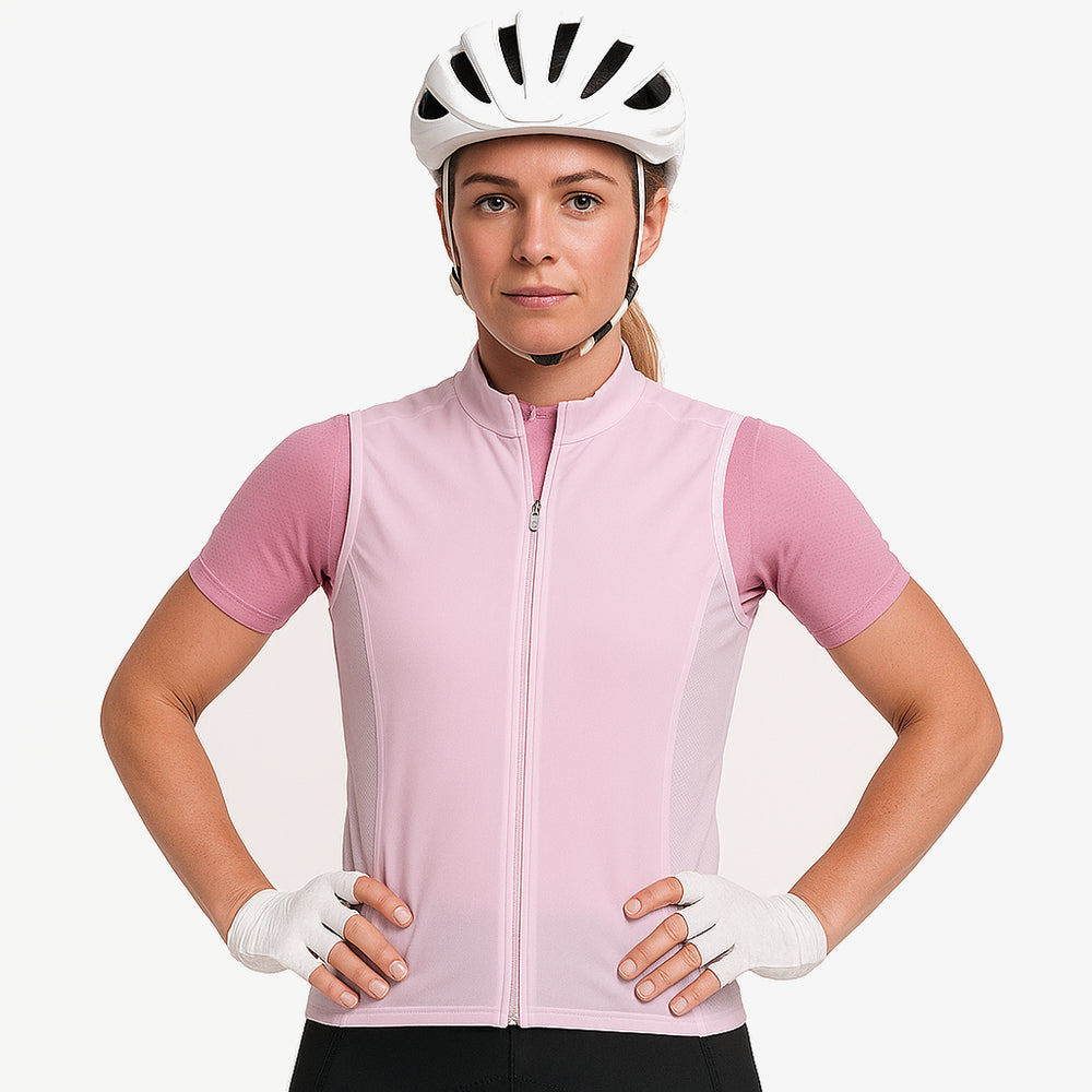 CYCLZ® Damen Rennrad Gilet Weste in Pink/Rosa "AURA" – Schutz, Funktion & Style
