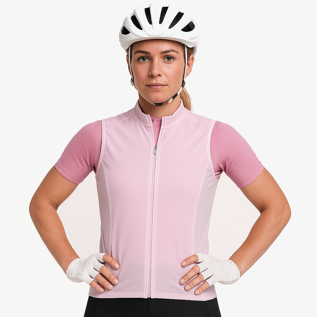 CYCLZ® Damen Rennrad Gilet Weste in Pink/Rosa "AURA" – Schutz, Funktion & Style