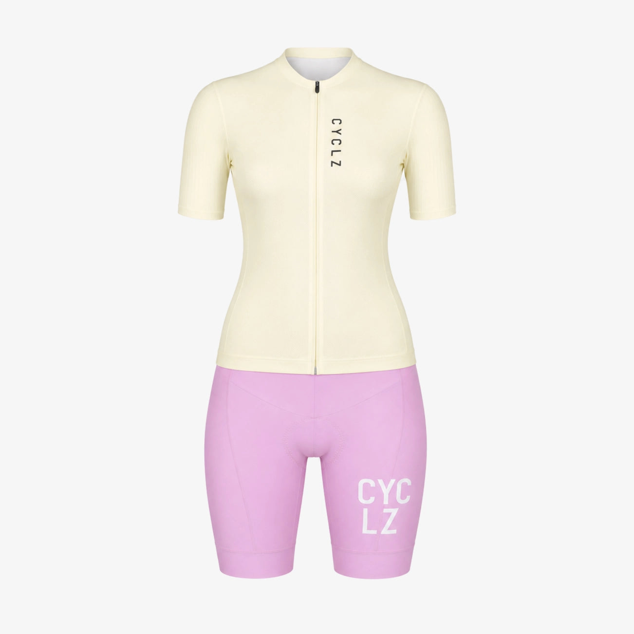 CYCLZ® Damen Rennrad Set „Lemon Lilac“ – Trikot & Bib Shorts