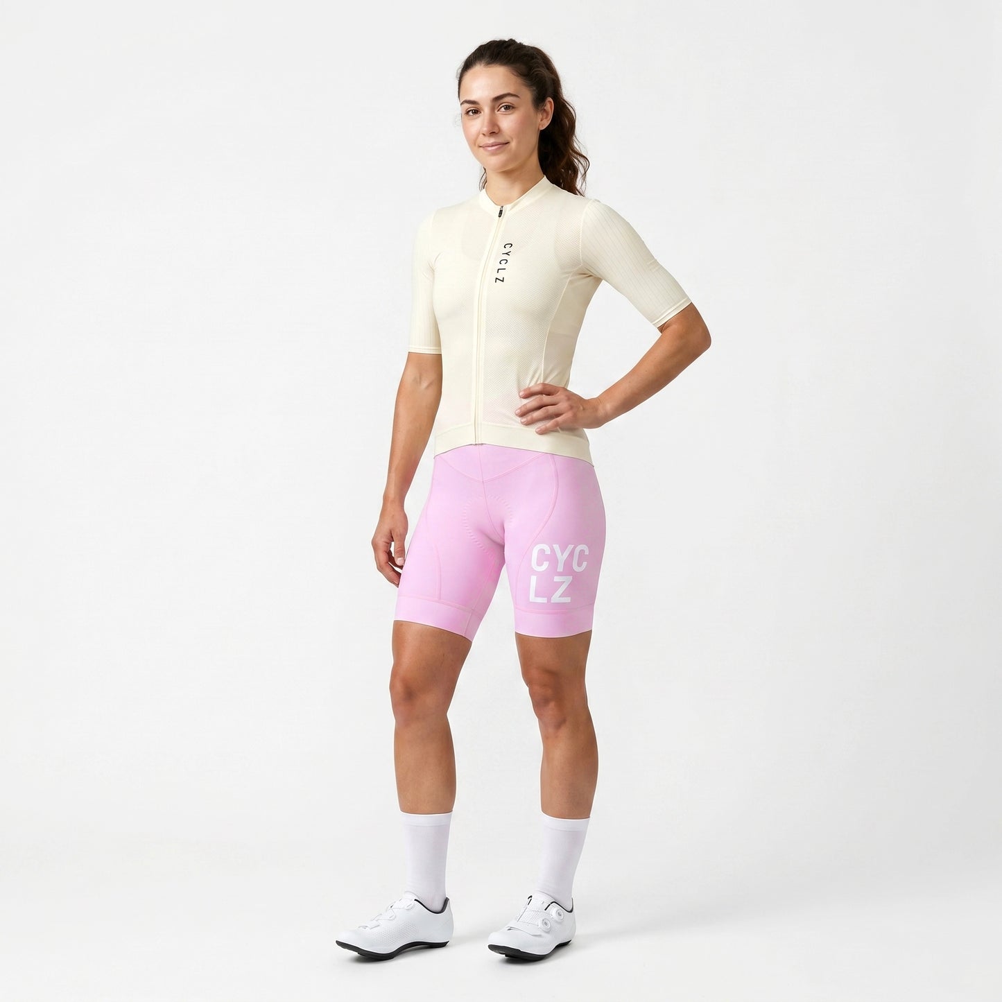 CYCLZ® Damen Rennrad Set „Lemon Lilac“ – Trikot & Bib Shorts