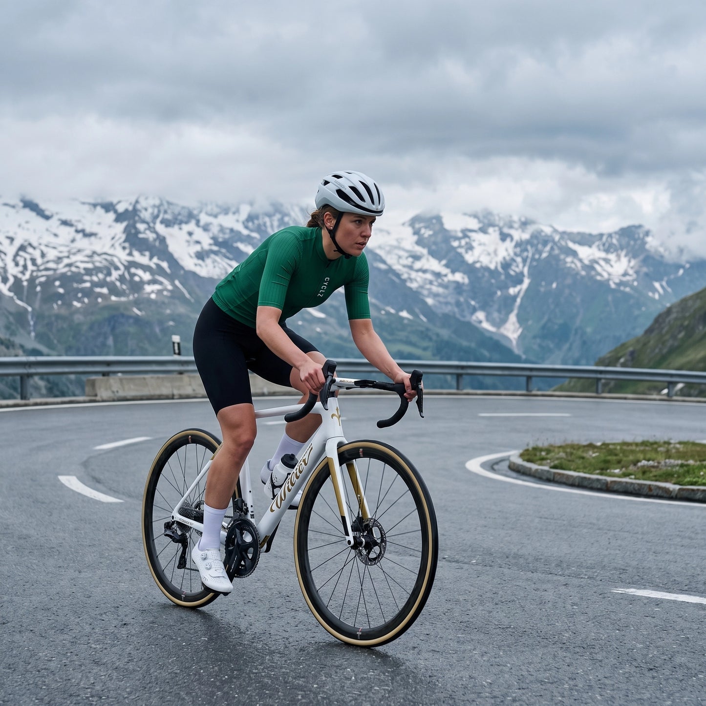 CYCLZ® Damen Rennrad Set Grün „Smaragd Forest & Elegance“ – CYCLZ by Irena Koller