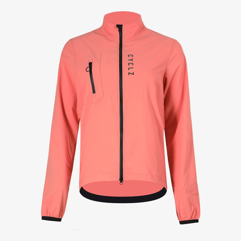 CYCLZ® Damen Rennvelo Windjacke "Coral Breeze" -  Langarm, ultraleicht & winddicht