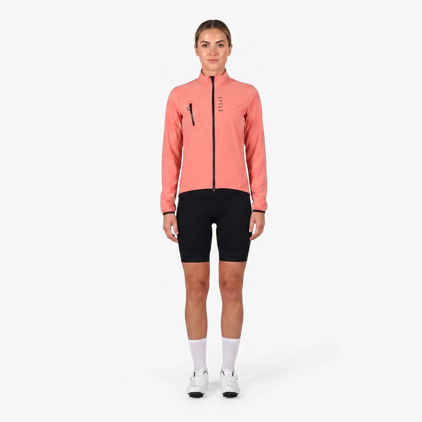 CYCLZ® Damen Rennvelo Windjacke "Coral Breeze" -  Langarm, ultraleicht & winddicht