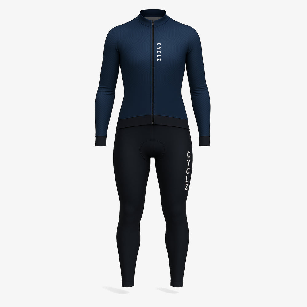 CYCLZ® Damen Winter Performance Set „Lunara“ – Thermo Bib Tights & Langarm-Trikot für kalte Tage