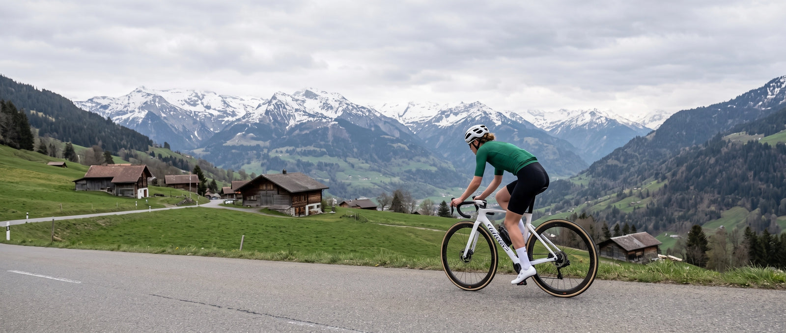 CYCLZ® Damen Rennrad Set Grün „Smaragd Forest & Elegance“ links