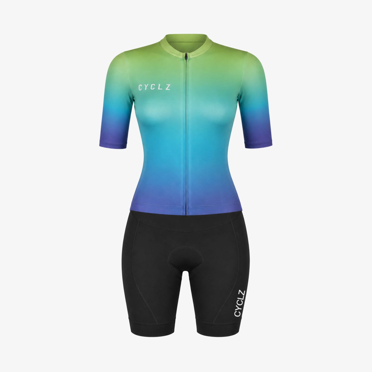 CYCLZ® Damen Rennvelo Set „Eclipse“ – Trikot & Bib Shorts