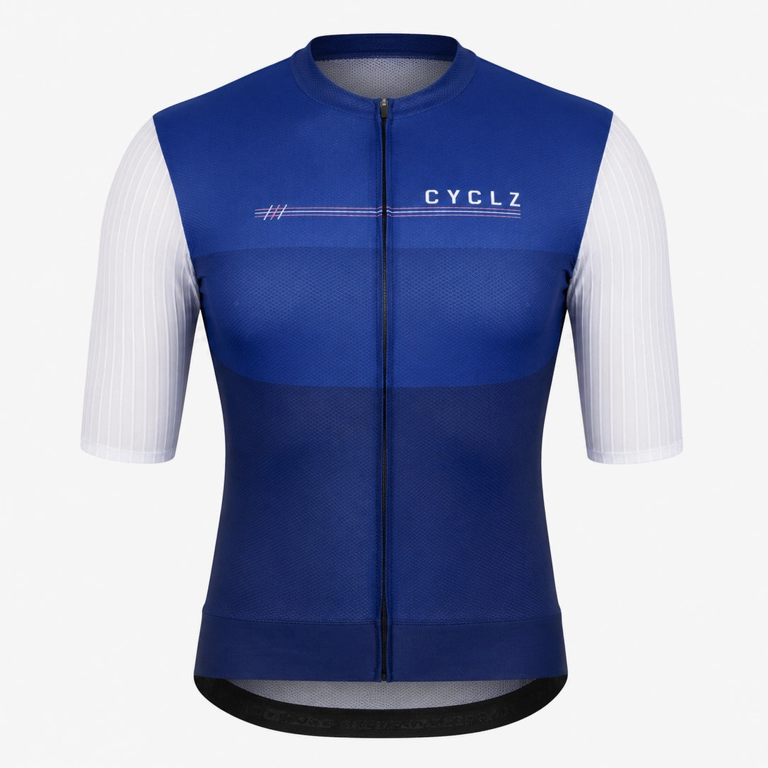 CYCLZ® Rennvelo Trikot Aero Race “Arctic Navy” – Dunkelblau / Weiss