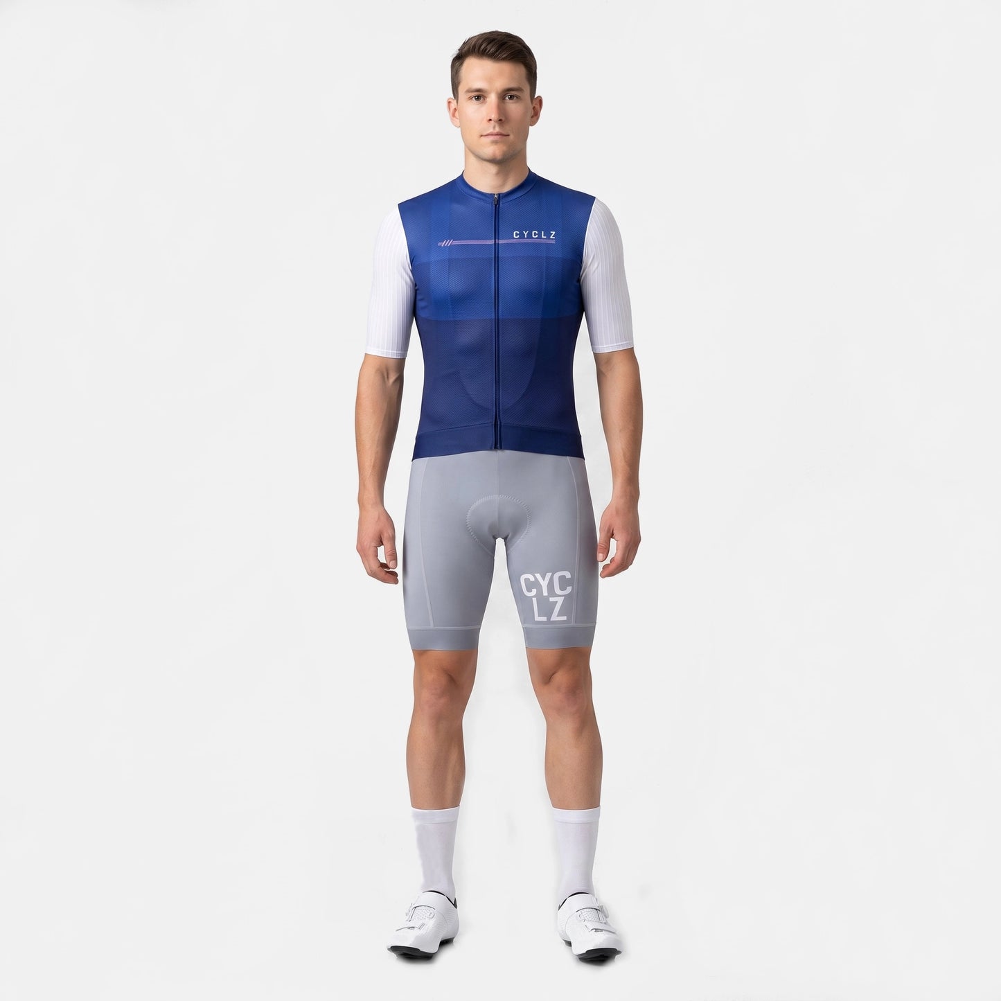 CYCLZ® Rennvelo Trikot Aero Race “Arctic Navy” – Dunkelblau / Weiss