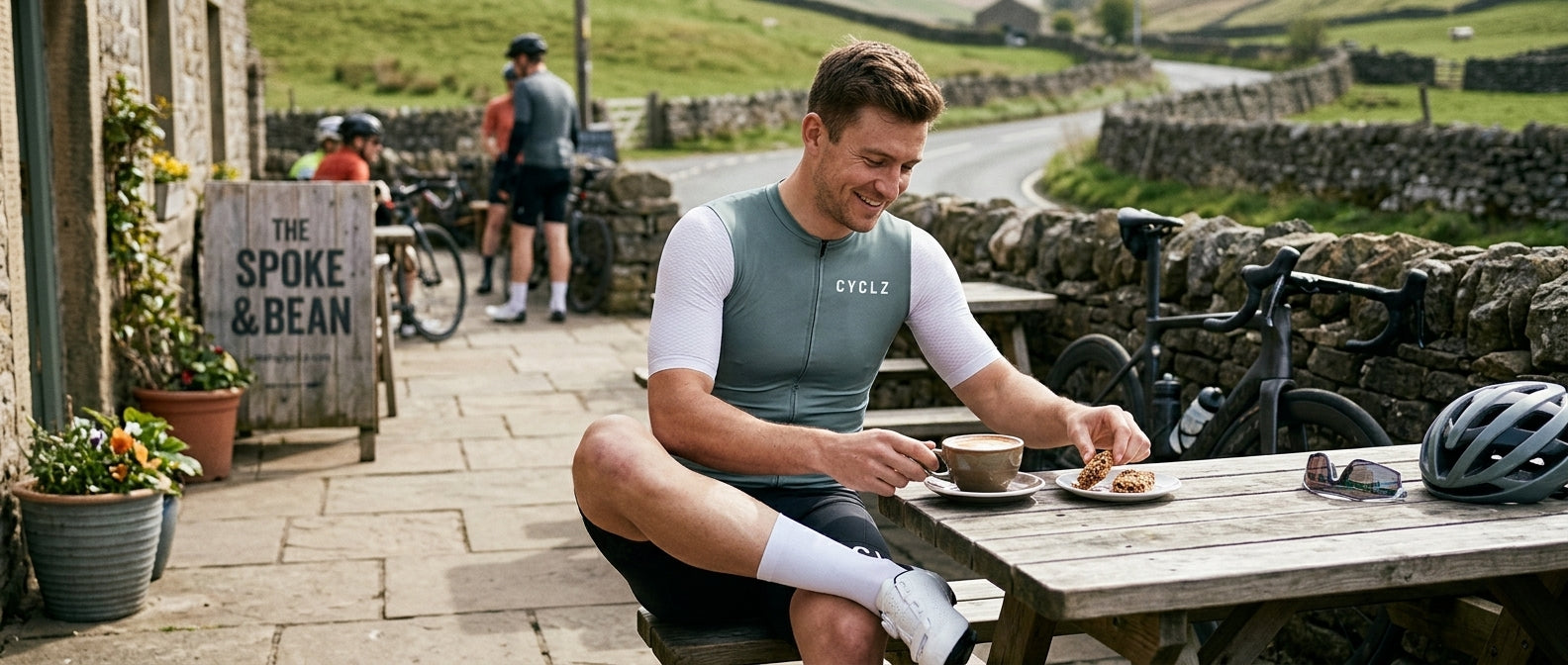 CYCLZ® Men's racing jersey “Sprint Royale” – dark green, short-sleeved, breathable rechts