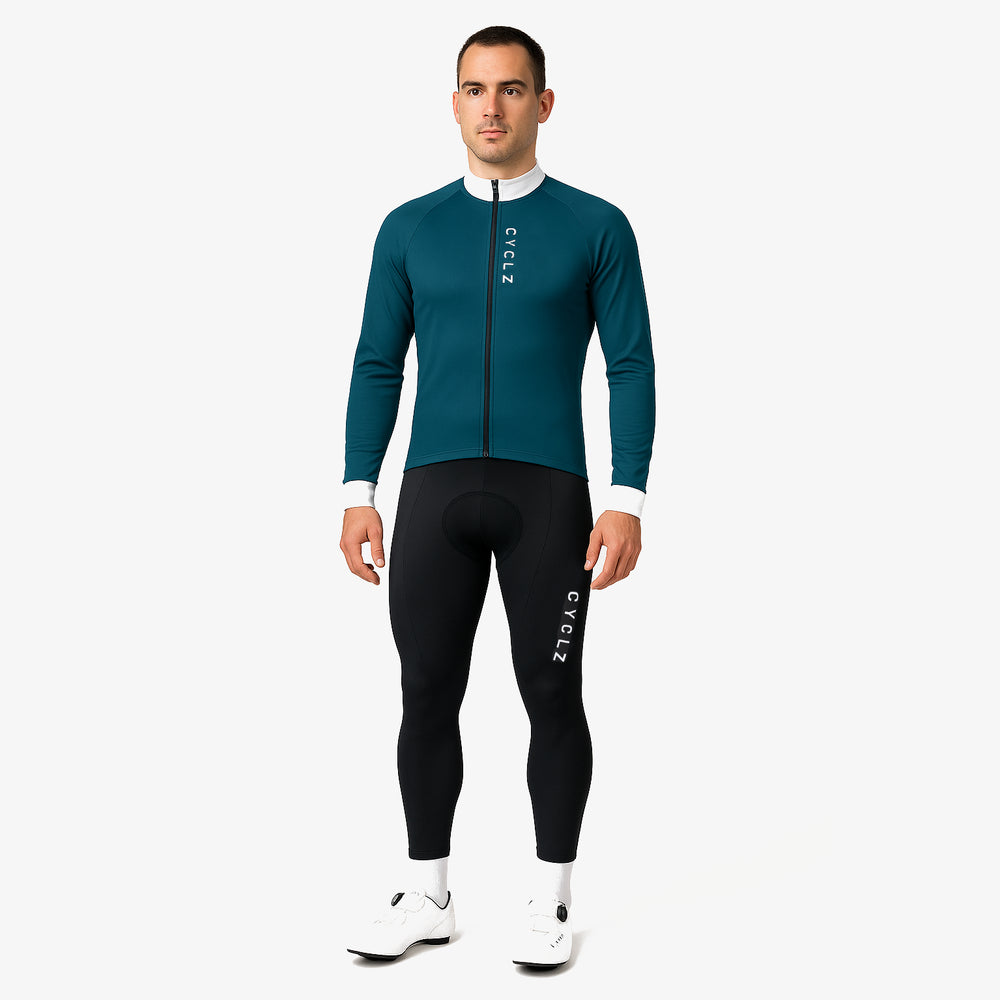 CYCLZ® Herren Winter Performance Set „Fjord“ – Thermo Bib Tights & Langarm-Trikot für kalte Tage