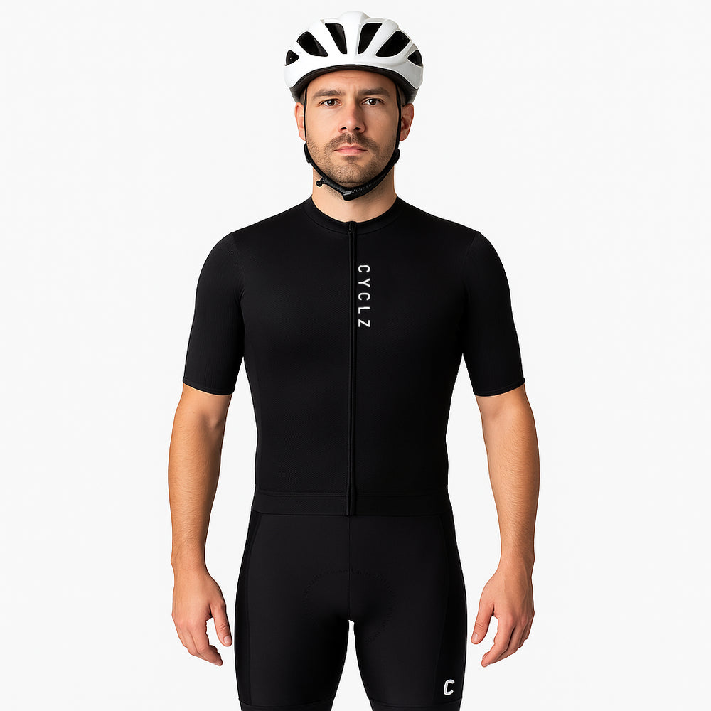 CYCLZ Race Performance Aero Set „Shadow Breakaway“  | Aero Trikot & Bib Shorts, Schwarz