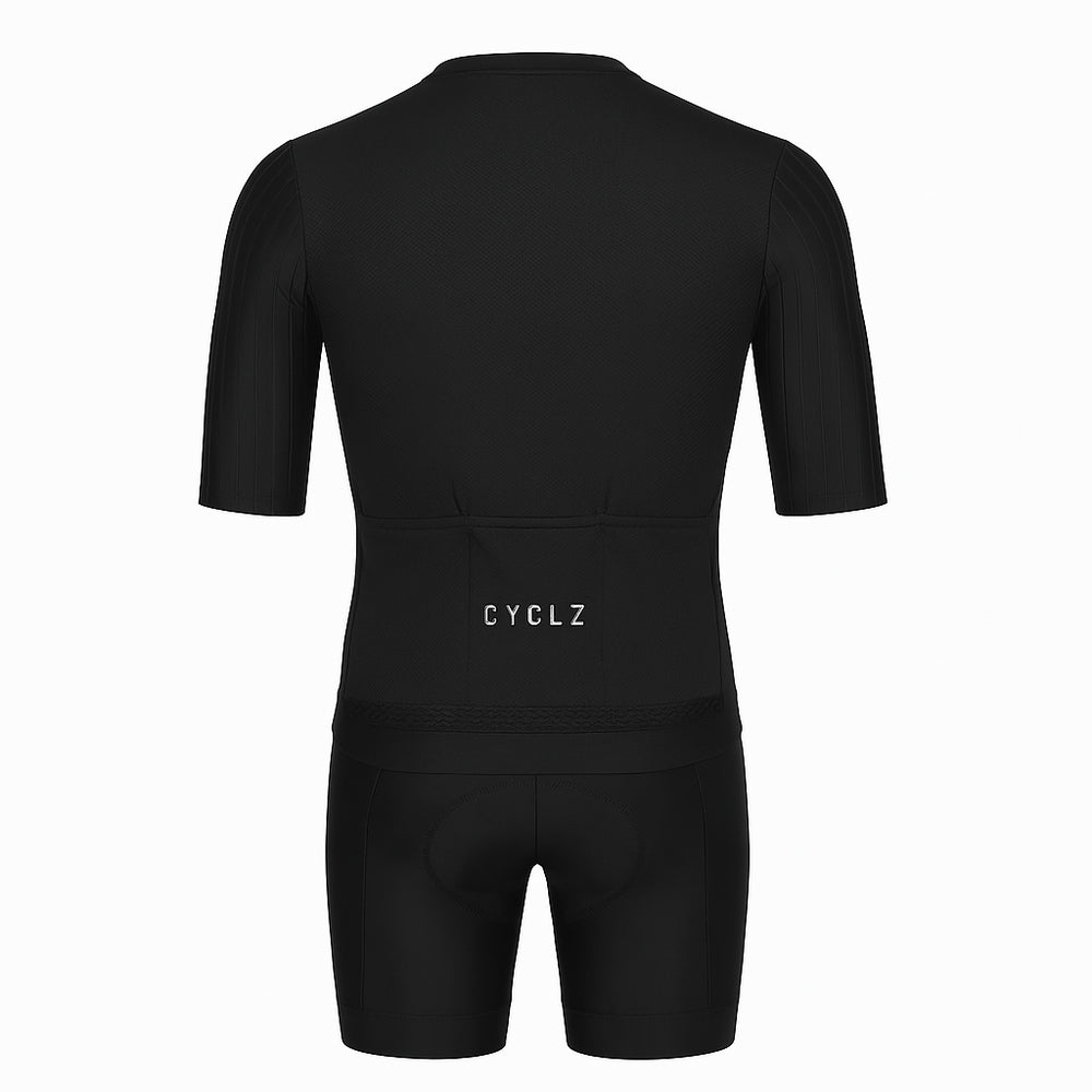 
                      
                        CYCLZ Race Performance Aero Set „Shadow Breakaway“  | Aero Trikot & Bib Shorts, Schwarz
                      
                    