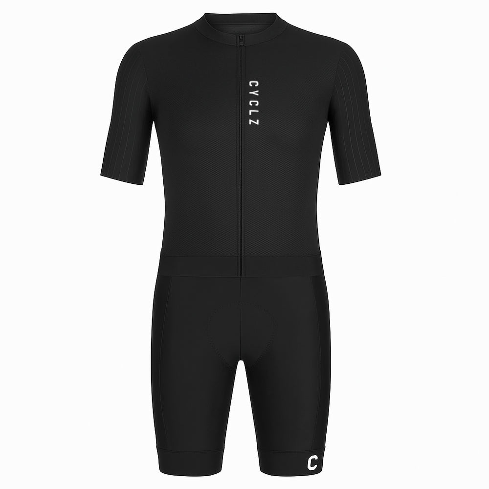 CYCLZ Race Performance Aero Set „Shadow Breakaway“  | Aero Trikot & Bib Shorts, Schwarz