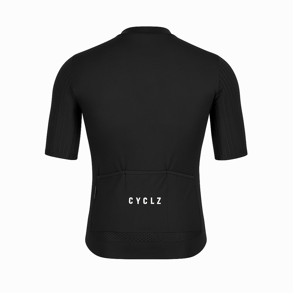 
                      
                        CYCLZ Race Performance Aero Set „Shadow Breakaway“  | Aero Trikot & Bib Shorts, Schwarz
                      
                    