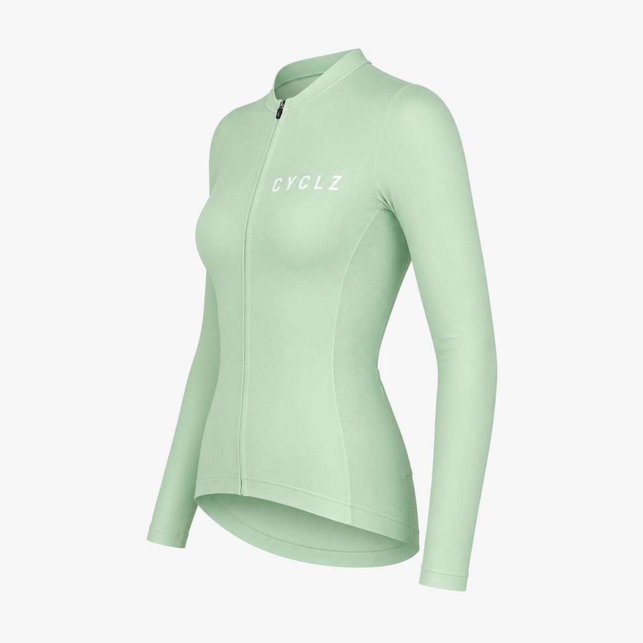 Damen Langarm Rennvelo Trikot Sage -Atmungsaktiv für Frühling & Herbst – CYCLZ by Irena Koller