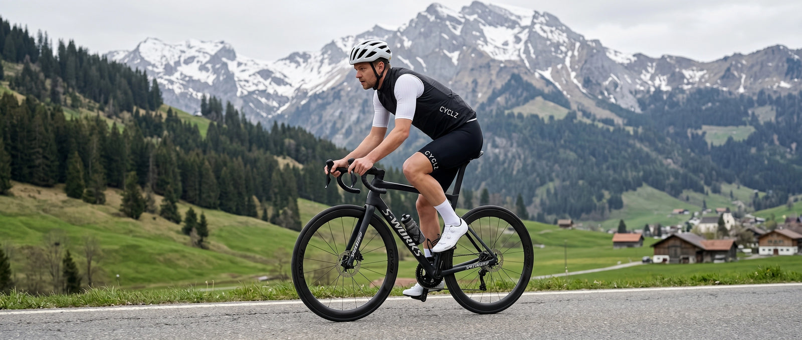 CYCLZ® Rennrad Weste Gilet - Atmungsaktiv und Wasserfest – Winddicht & Schnell Trocknend links