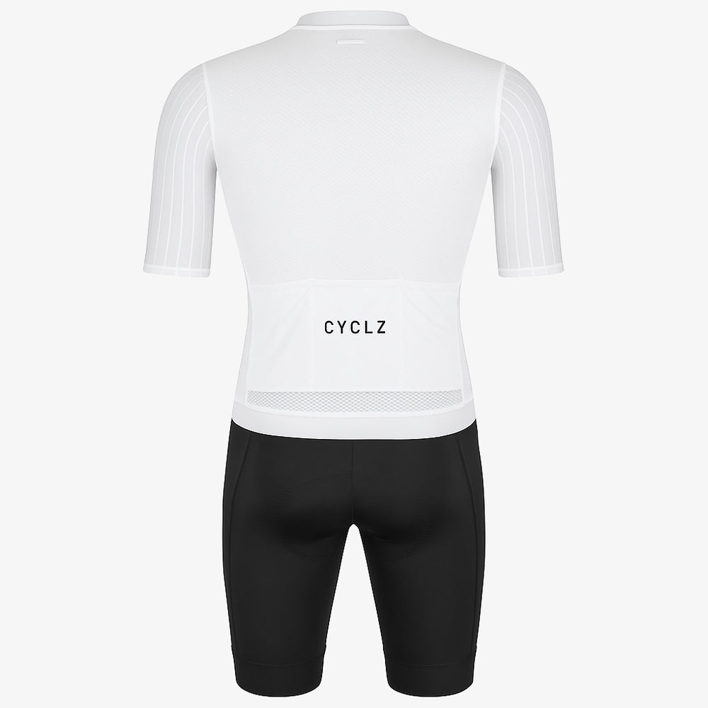 
                      
                        CYCLZ® Rennvelo Set Herren „Aero Race Ultralight & Breakaway“ – Weiss & Schwarz | Aero Trikot & Bib Shorts
                      
                    