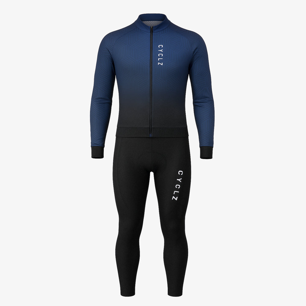 CYCLZ® Rennrad Set Langarm Herren Übergangszeit und Winter „Nocturne Thermal & Glacier Pro“ – Thermo für kühle Tage