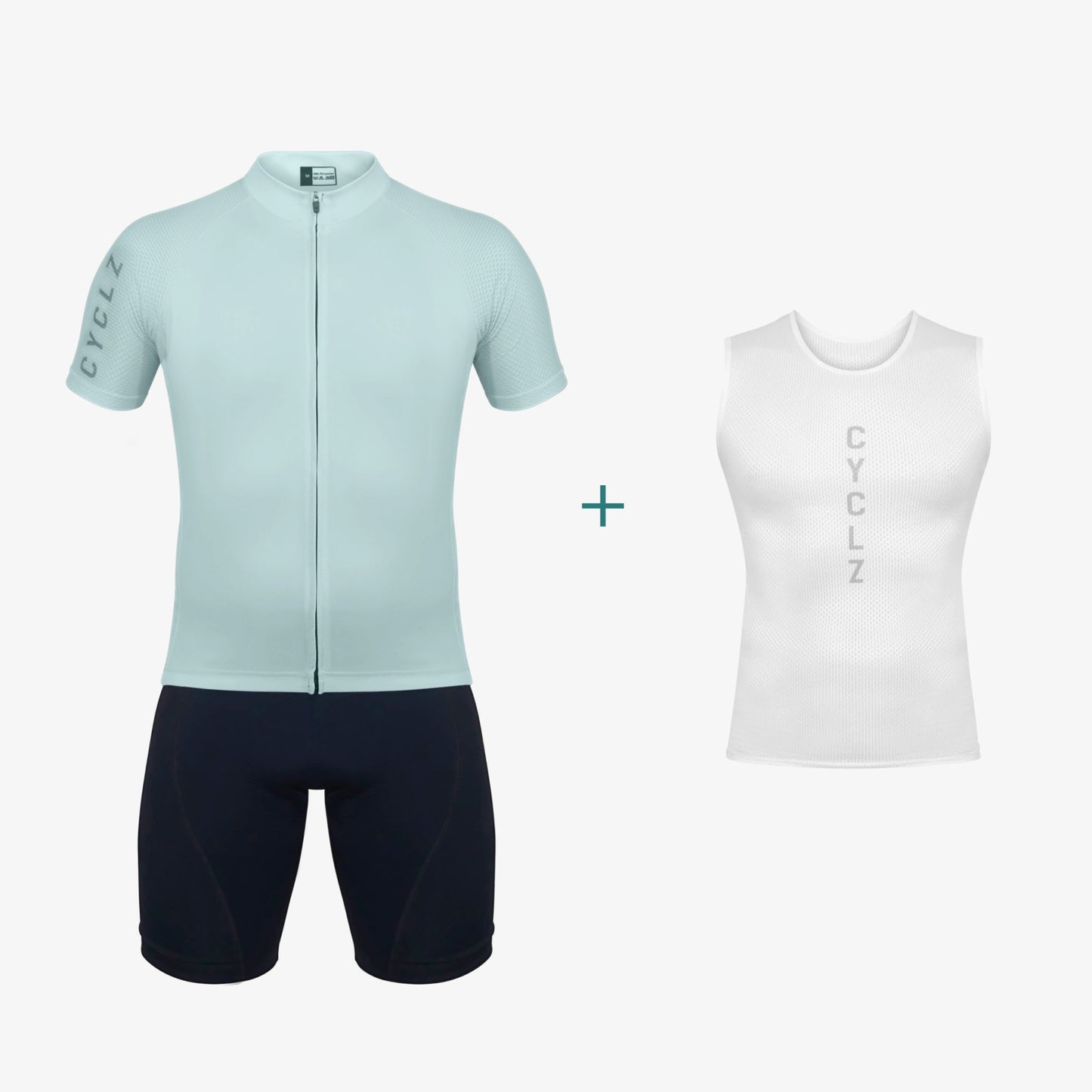 CYCLZ by Irena KollerCYCLZ® Damen Rennrad Set – Azure Trikot, Base Layer & Elegance Bib Shorts