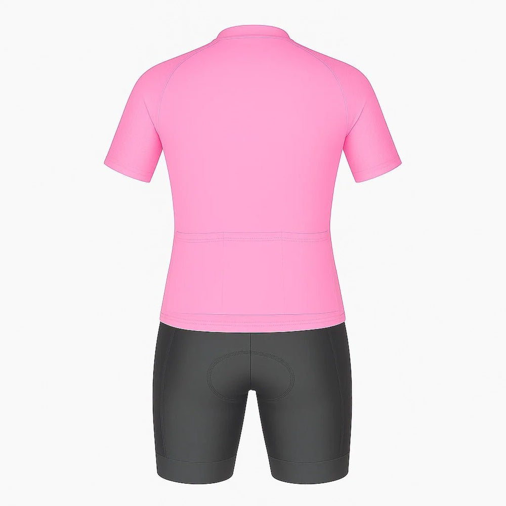 CYCLZ by Irena KollerCYCLZ® Damen Rennrad - Set: "Feminae Rosa" Trikot, "Elegance" Bib Shorts & Rosa Base Layer – Komfort & Stil für anspruchsvolle Fahrerinnen