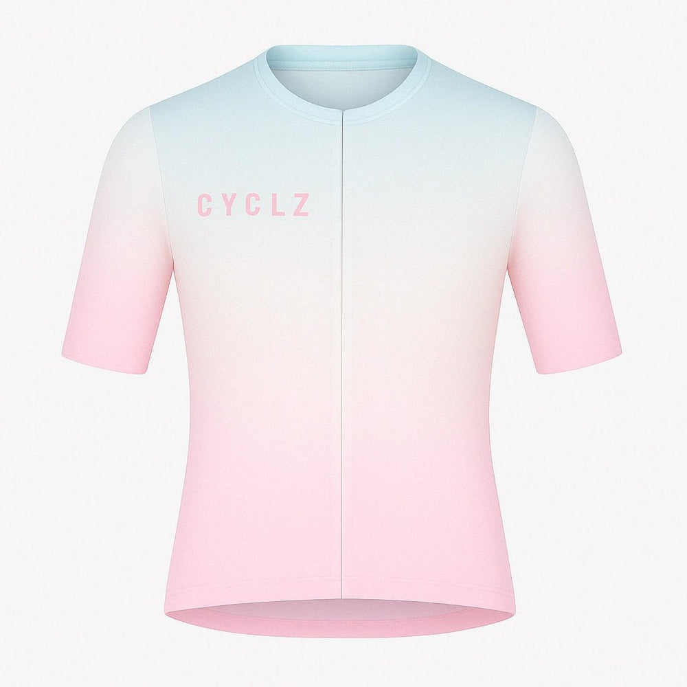 CYCLZ by Irena KollerCYCLZ® Damen Rennrad - Set: "RAINBOW" Trikot, "Elegance" Bib Shorts & Rosa Base Layer – Farbvielfalt & Performance für jede Fahrt