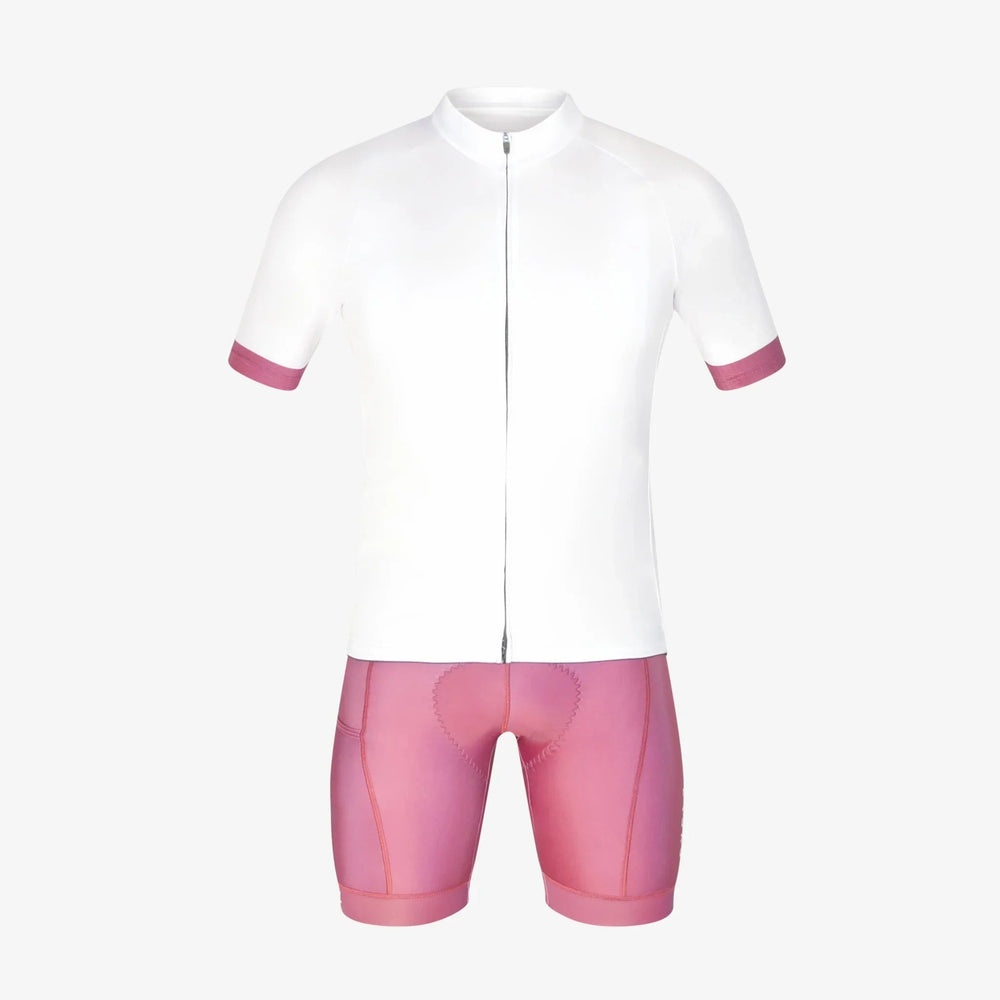 CYCLZ by Irena KollerCYCLZ® Damen Rennrad - Set: "White n' Purple" Trikot & "Purple Aspire" Bib Shorts – Femininer Stil & Performance