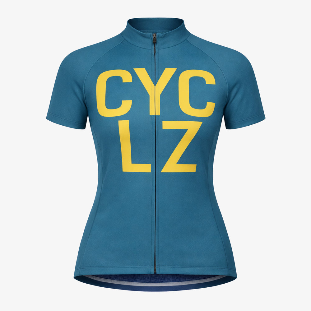 CYCLZ Road Jersey ZEPHYRA – Dark Turquoise & Gold