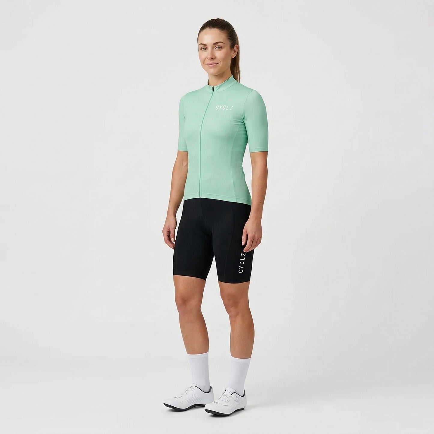 rennrad mint CYCLZ Aqua Mint Damen Set – Rennvelo Trikot & Bib Shorts – CYCLZ by Irena Koller