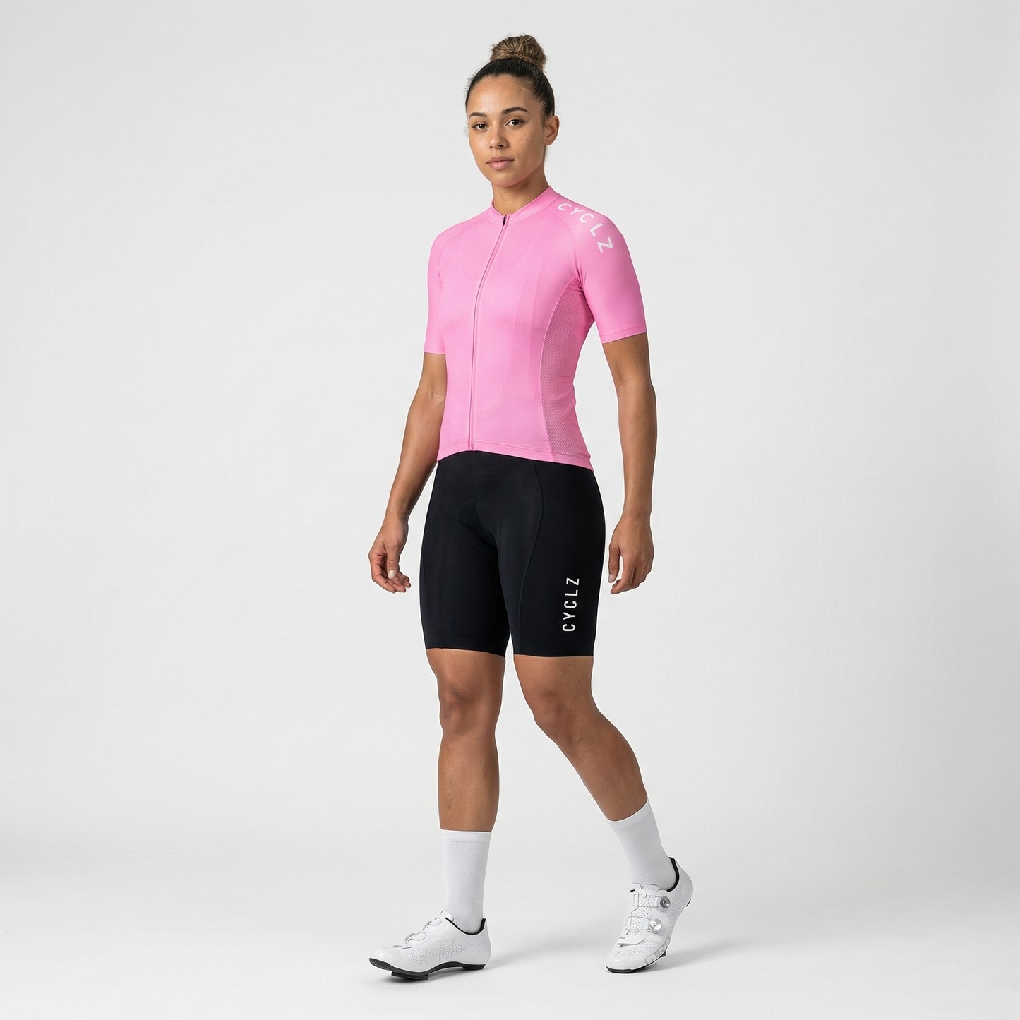 Maillot de vélo de route pour femme CYCLZ® « Feminae Rosa » rose