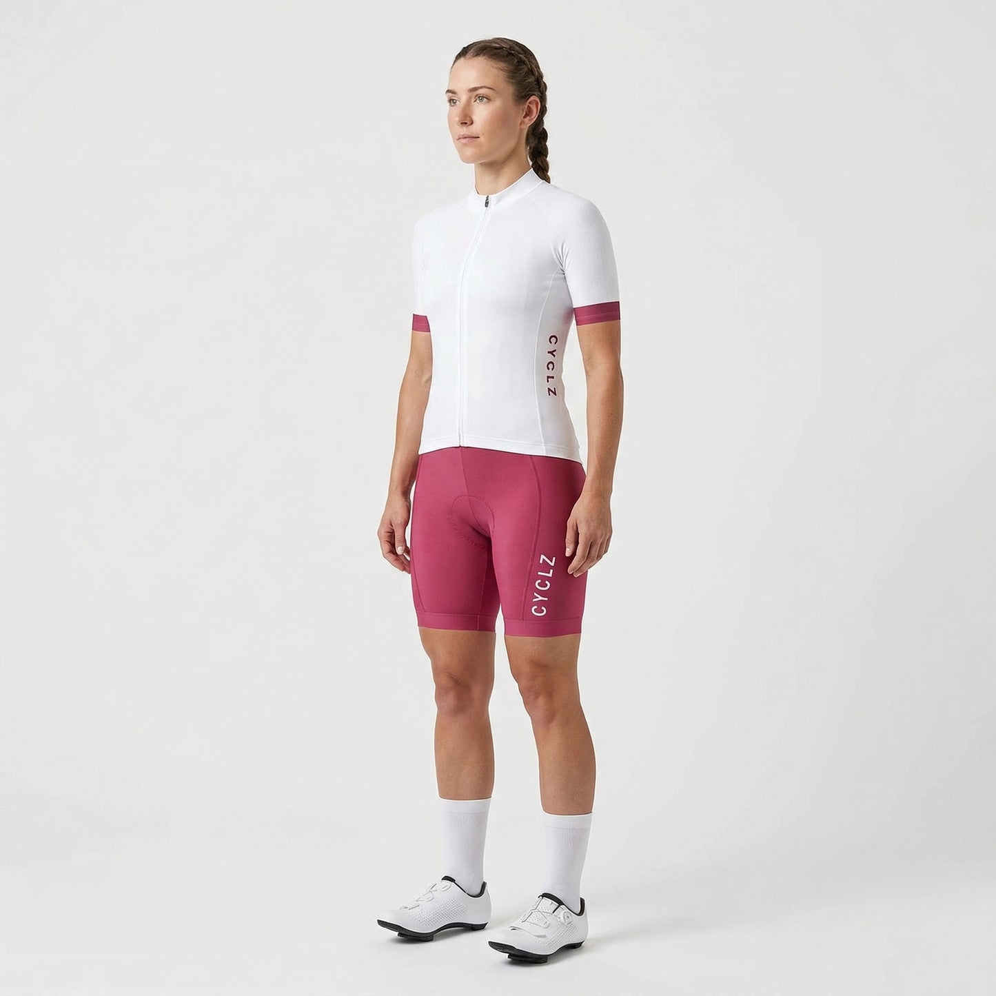 rennrad trikot damen weiß Trikot „White n' Purple“ Weiss/Violett Damen